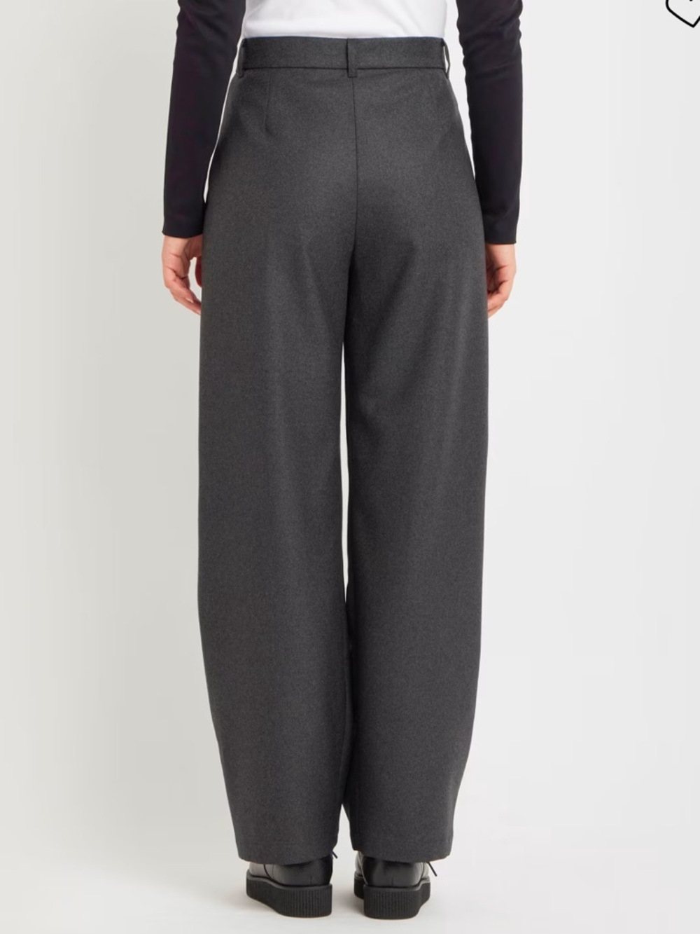 Classic Wool Gray Straight-Leg Pants - Picture 2 of 6